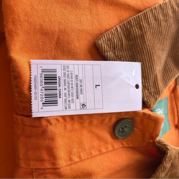 NWT Women' Cropped Canva Surplus Shacket - Wild Fable™ rust with corduroy collar - Picture 6 of 12